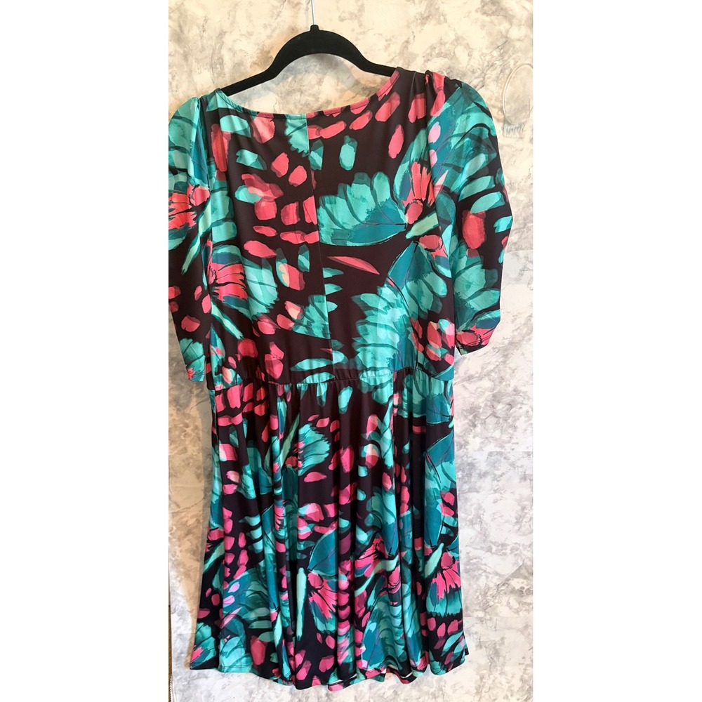 Torrid 2 Floral Butterfly Mini Studio‎ Knit Cinch Front Skater Dress 2x  18 20 - Picture 4 of 13